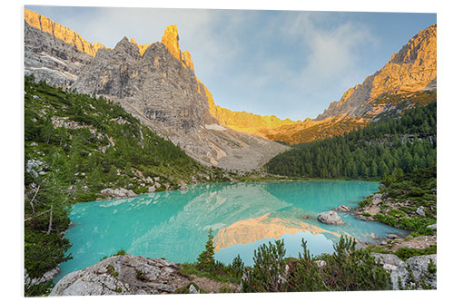 Cuadro de PVC In the morning at the Lago di Sorapis in the Dolomites