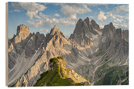 Wood print Cadini di Misurina in den Dolomiten