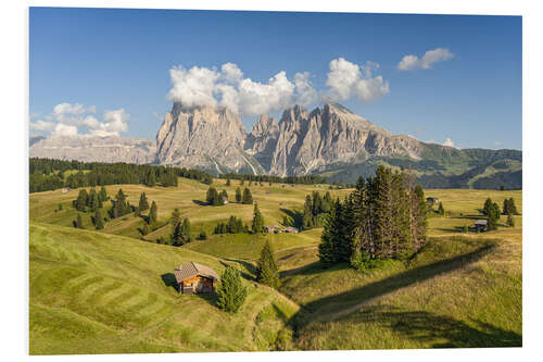 Foam board print Summer on the Alpe di Siusi in South Tyrol