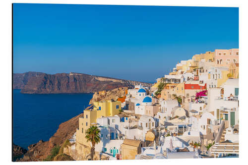 Aluminium print Colorful houses of Oia in Santorini, Greece