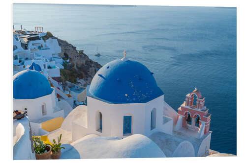 Tableau en PVC White church on Santorini, Greece