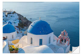 Vinilo para la pared White church on Santorini, Greece