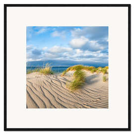 Ingelijste kunstdruk Dune landscape in the sunlight