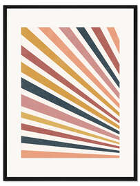 Gerahmter Kunstdruck Sonnenaufgang mit Sonnenstrahlen I