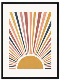 Gerahmter Kunstdruck Sonnenaufgang mit Sonnenstrahlen II