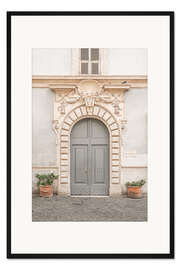 Gerahmter Kunstdruck Die blaue Tür in Rom
