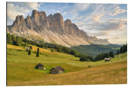 Tableau en aluminium Geisler group in the Villnöss valley in South Tyrol