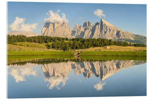 Acrylic print Reflection on the Alpe di Siusi