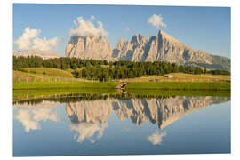 Foam board print Reflection on the Alpe di Siusi