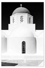 Selvklebende plakat Greek orthodox church in black and white