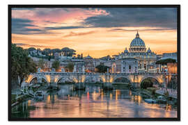 Gerahmter Kunstdruck Sonnenuntergang in Rom III