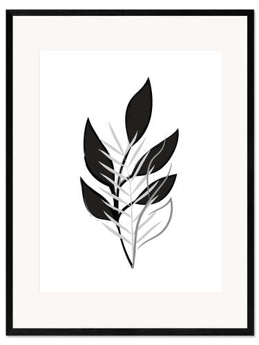 Plakat artystyczny premium w ramie Grass Plant b/w II