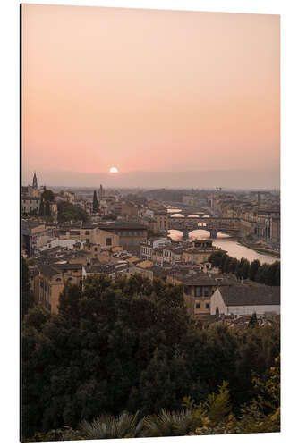 Stampa su alluminio Florence, Italy at sunset