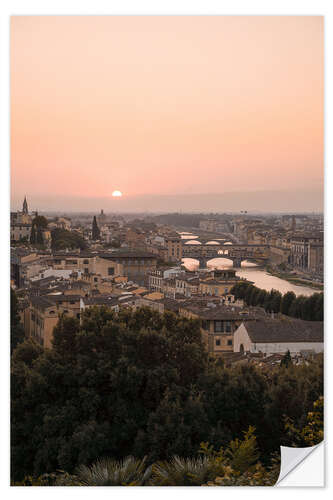 Selvklebende plakat Florence, Italy at sunset