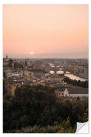 Självhäftande poster Florence, Italy at sunset