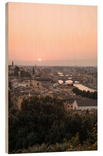 Quadro de madeira Florence, Italy at sunset