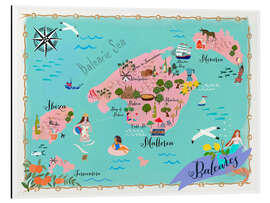 Magnettafel Illustrierte Karte der Balearen