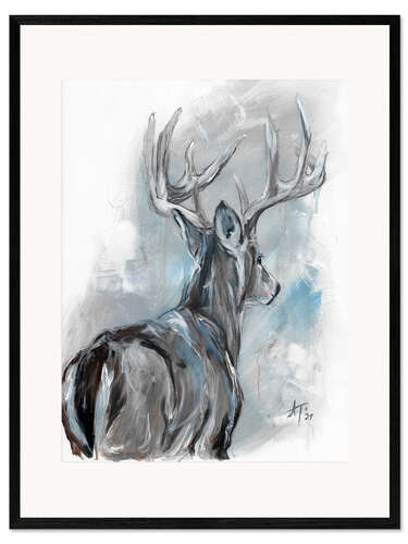 Framed art print Winter deer