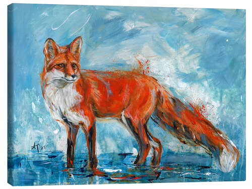 Canvas-taulu The fox in the rain