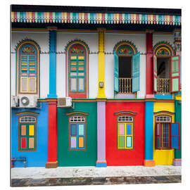 Gallery print Colorful house facades in the Little India district in Singapore