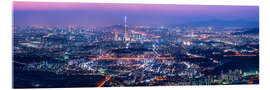 Acrylic print Seoul skyline at night