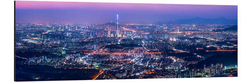 Aluminium print Seoul skyline at night