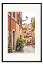 Gerahmter Kunstdruck Trastevere-Straßen in Rom