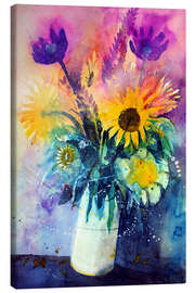 Canvas print Bouquet with sunflowers