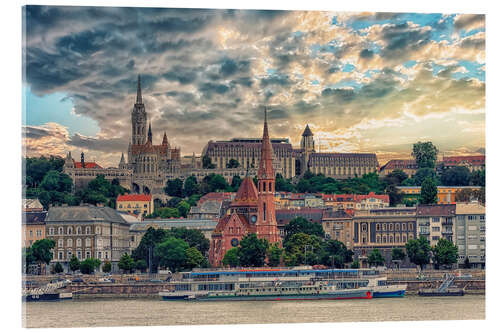 Acrylglas print Budapest in the evening