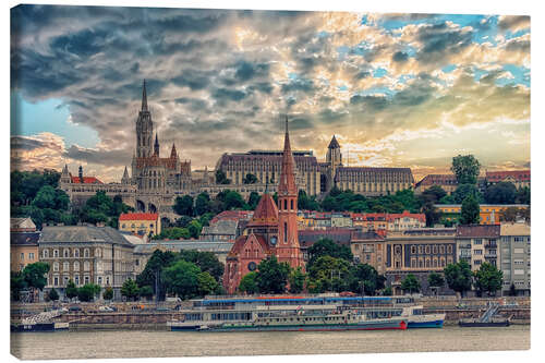 Leinwandbild Budapest am Abend