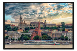Gerahmter Kunstdruck Budapest am Abend