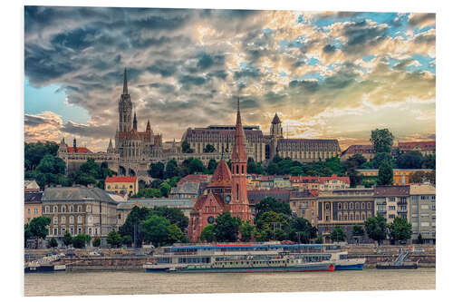 Foam board print Budapest in the evening