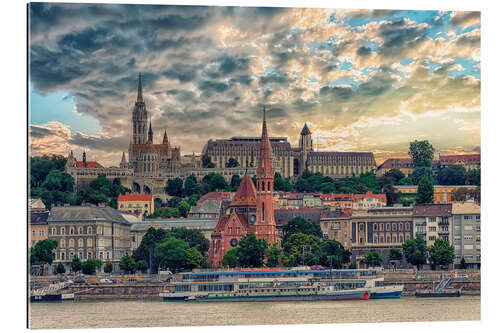 Tableau en plexi-alu Budapest in the evening