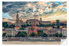 Selvklebende plakat Budapest in the evening