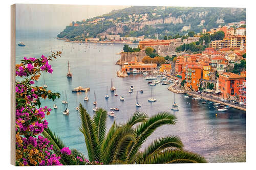 Print på træ French Riviera Coastline