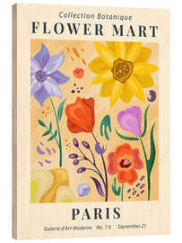 Tableau en bois  Flower Market Paris - TAlex
