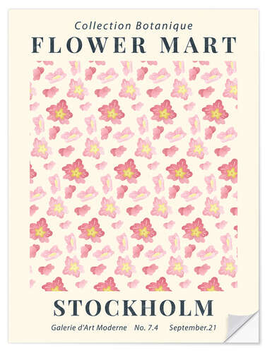 Selvklebende plakat Flower Market Stockholm