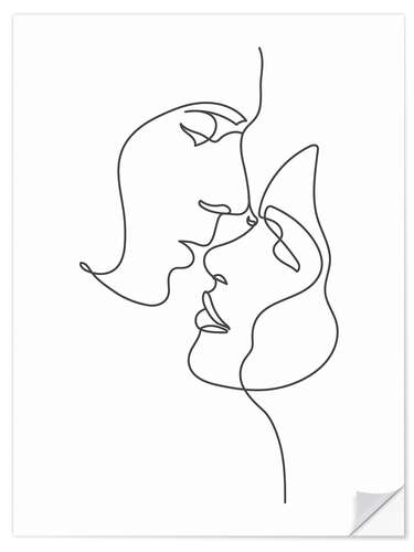 Naklejka na ścianę One line couple II