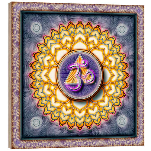 Tableau en bois Golden Sahasrara Chakra - Kronenchakra - Serie I