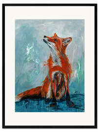 Innrammet kunsttrykk Sitting fox