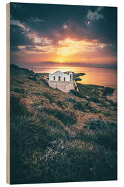 Wood print Zakyntos St. Nicholas Church on St. Nicolas Beach