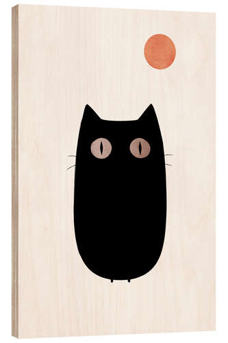 Wood print The Cat