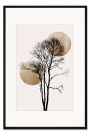 Gerahmter Kunstdruck Sun and Moon hiding