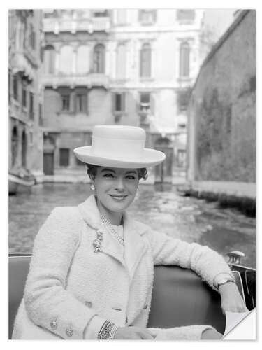 Selvklæbende plakat Actress Romy Schneider in Venice 1973