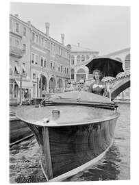 Tableau en verre acrylique  Actress Sophia Loren in Venice 1955