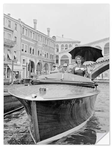 Selvklebende plakat Actress Sophia Loren in Venice 1955