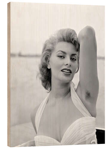 Tableau en bois Sophia Loren in Venice 1955