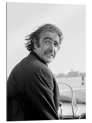 Tableau en plexi-alu Scottish actor Sean Connery in Venice 1970s