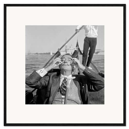 Framed art print Salvador Dali in a gondola in Venice, 1961