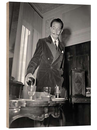 Hout print Salvador Dali in Venice, 1948